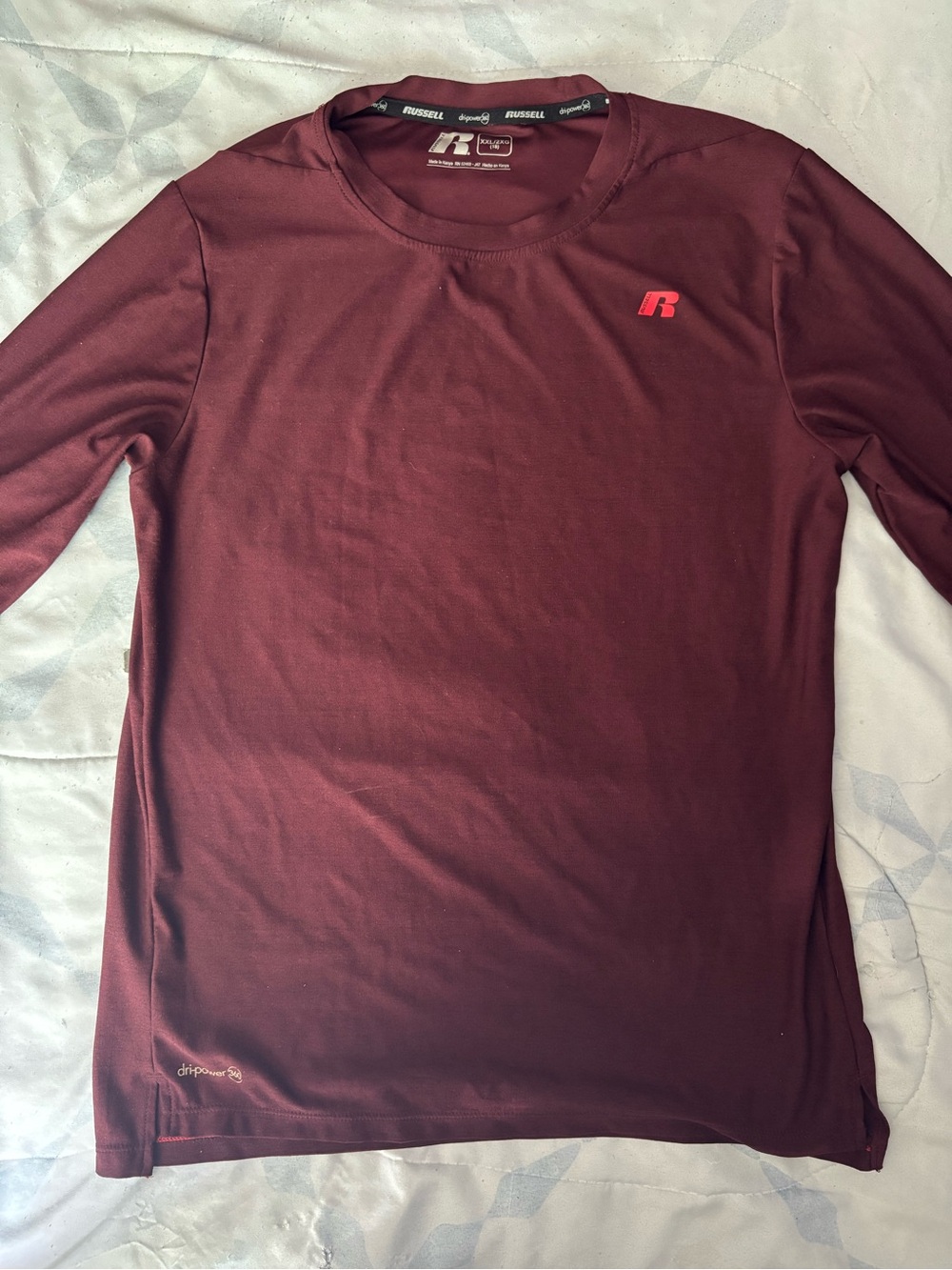 Russell long sleeve burgundy shirt